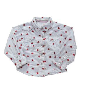 Wonderkids White and Red Button Down Shirt
